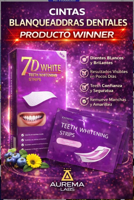 CINTAS BLANQUEADORAS DENTALES 7D WHITE